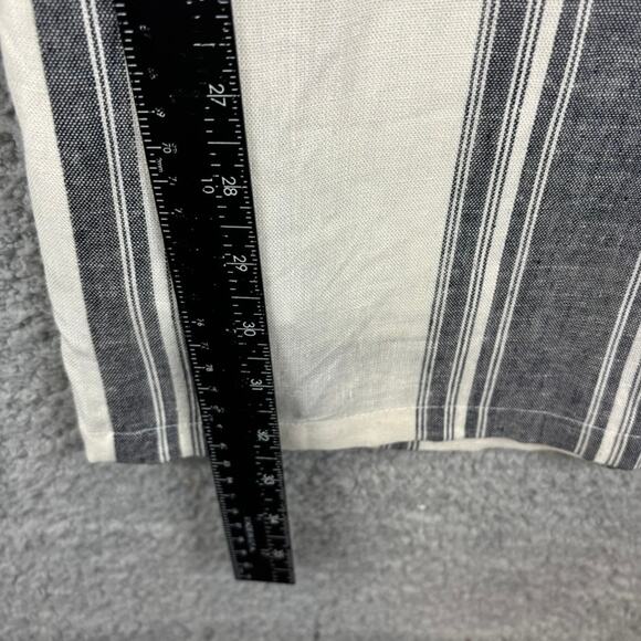 Lavender Brown Linen Pant Medium Wide Leg Beachy Coastal  Nautical Striped Lined - Picture 8 of 11